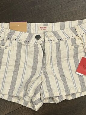 Mossimo Supply Co. Women's Cream and Blue Striped Shorts